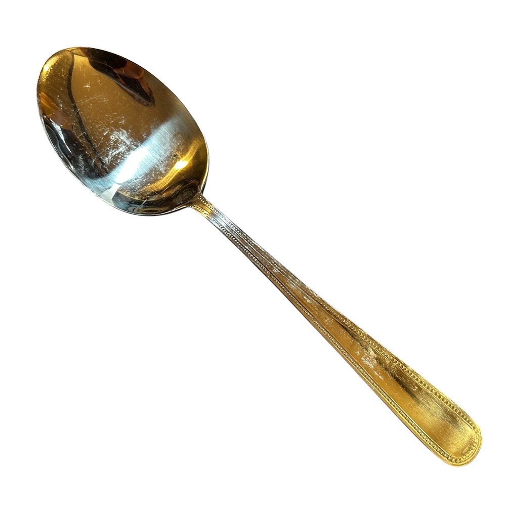 Adcraft Plaza Stainless Steel‎ Serving Spoon Beaded Edge S/S 9 Inch Utensil